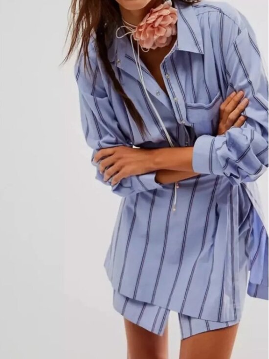 Free People Dresses & Skirts - NWT Free People High Vibrations Shirt Dress, Mini - Womens Medium